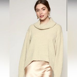 Lucy Paris cream sparkly oversized crowl neck sweater